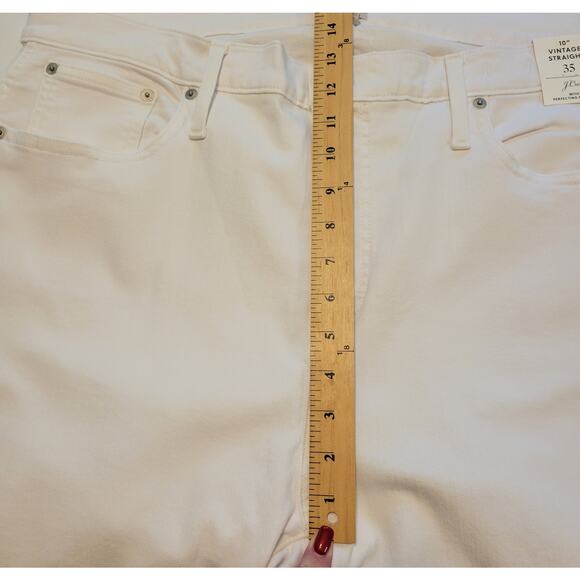 J Crew Jeans Womens Size 35 White 10" Vintage Straight Stretch High Rise Cropped - Picture 9 of 12